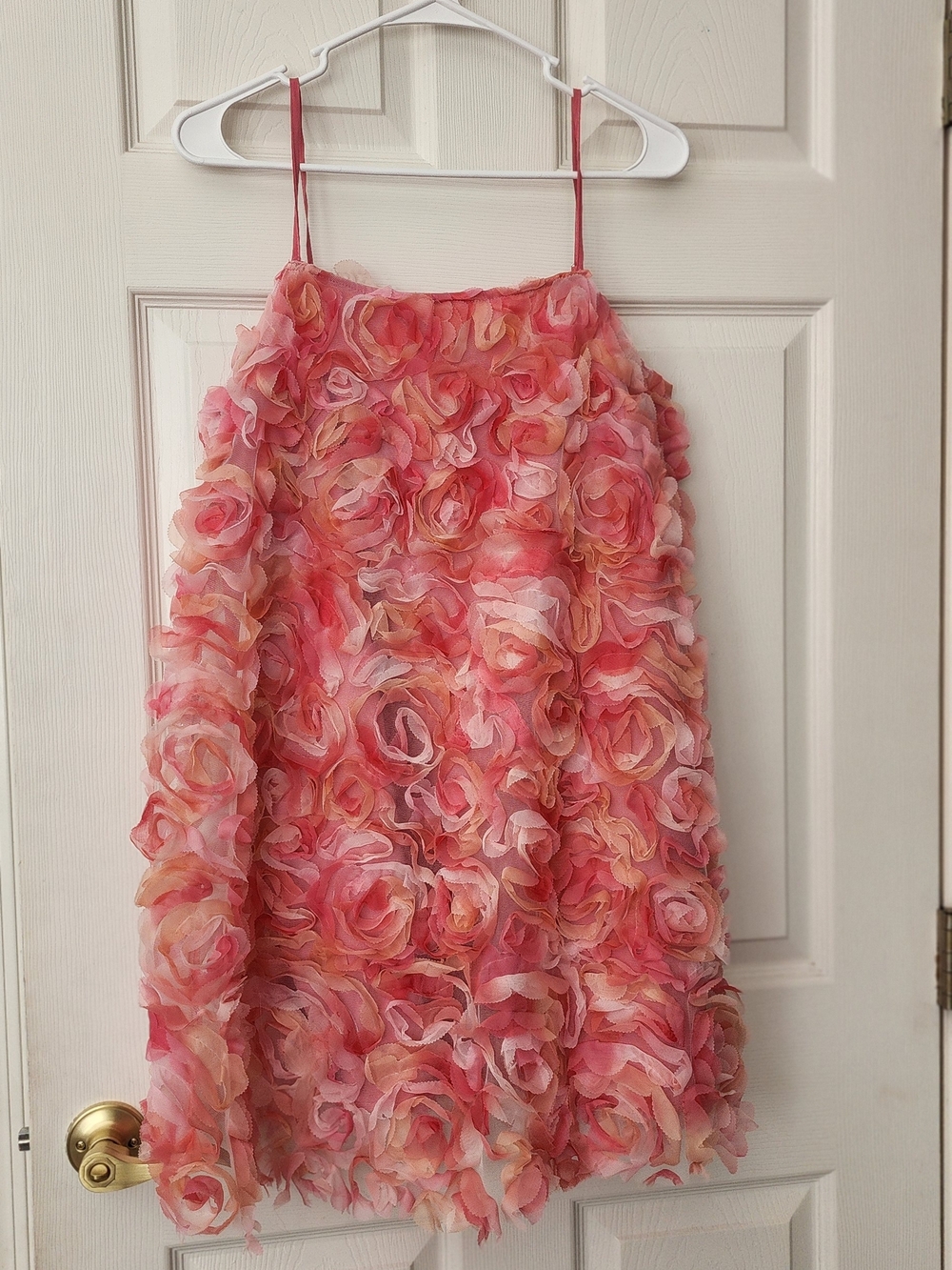 Lena Pink Multi-Tone Rose Appliqué Prom Dress